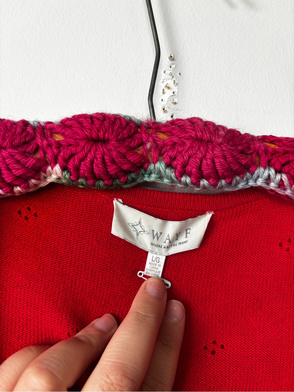 Red Ruffle-Trim Cardigan - Picture 4 of 5